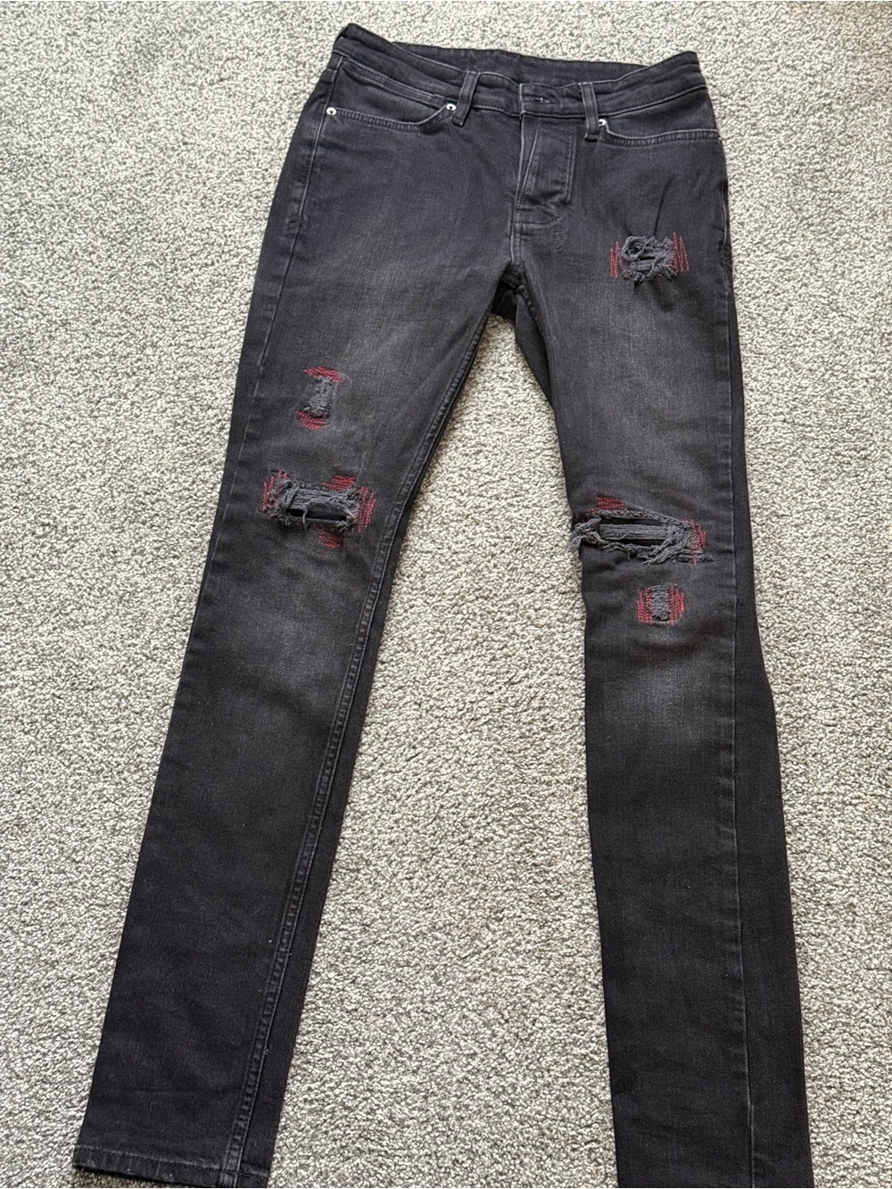 Black And Red Ksubi Jeans